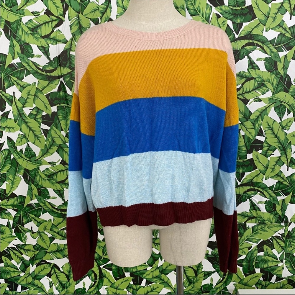 H&M Colorblock Thin Knit Sweater 402